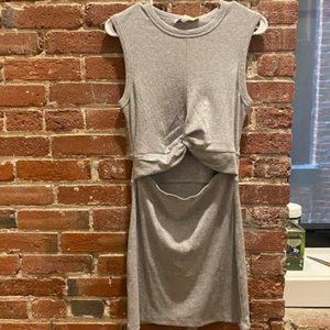 Grey Comfy Cut-Out Sweater Dress